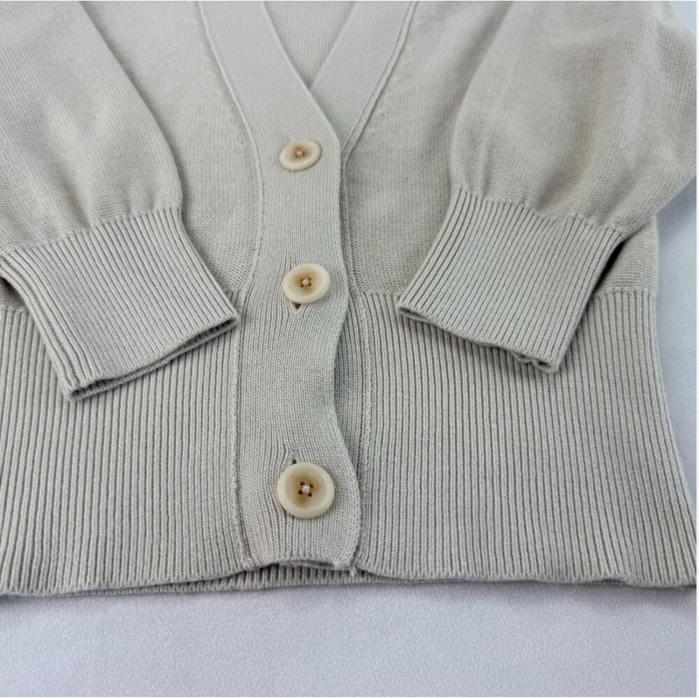 The Reset R Label The Babe Cardigan Sweater Crop V-Neck Minimalist Classic - Picture 11 of 16